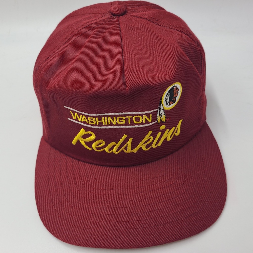 Vintage Washington Redskins Hat Snapback Annco Red Yellow NFL Script Logo Men